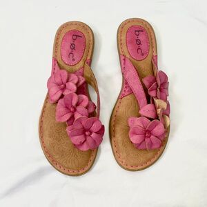 Born Early 2000's Boho Floral Coquette Pink Slip On Flip Flop Sandals US 6